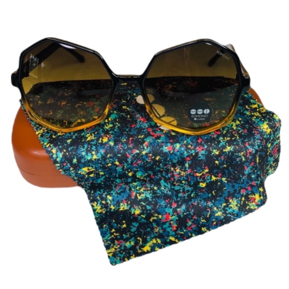 KOMONO Bonnie Expressionist Sunglasses (NEW) black gold - Picture 4 of 10